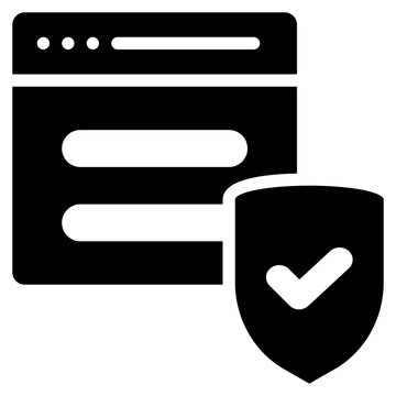 website login personal information data protection security solid glyph icon