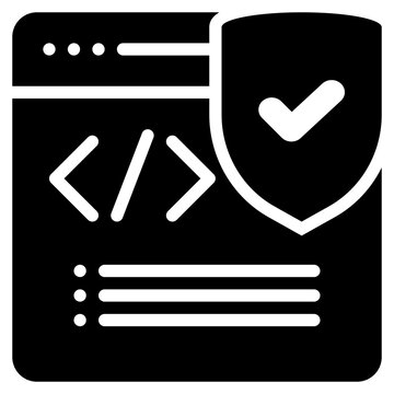 website coding programming protection security solid glyph icon