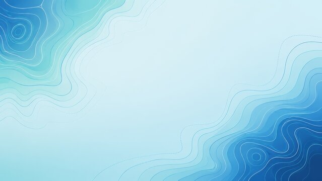 Abstract topographic contour line pattern background in blue and teal
