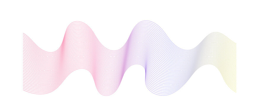 Abstract wave shape created from colorful dotted line patterns with abstract colorful gradient background geometric creative visualization spectrum