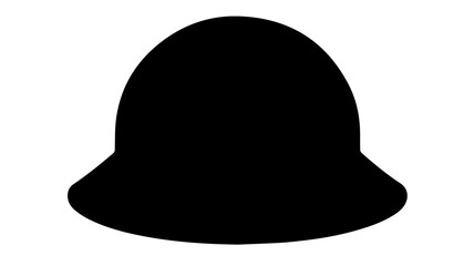 Fototapeta premium A simple black silhouette of a classic bucket hat, a stylish and versatile headwear choice for casual and outdoor activities.