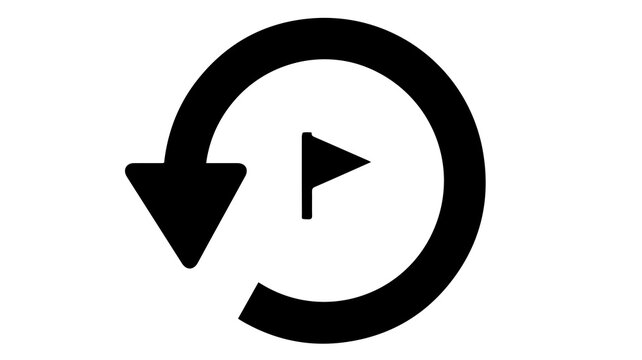 Circular arrow icon with play button symbol, representing rewind, replay, refresh, and looping video playback functionality