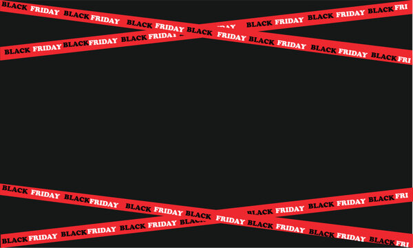 Red caution tape with white text on a black background, restricted