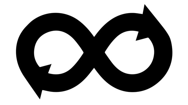 Elegant infinity symbol design representing endless possibilities, cycles, and continuous flow in a modern, sleek black style