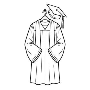 Graduation cap and gown hanging on a hook for Knowledge Day  