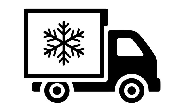 Refrigerated truck icon representing cold chain logistics, frozen goods transportation, and temperature-controlled delivery services