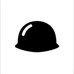 Fototapeta premium A stark black silhouette of a classic military helmet, symbolizing protection, defense, and historical wartime resilience and strength.