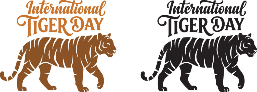 International tiger day graphic celebrating wildlife conservation and endangered species awareness