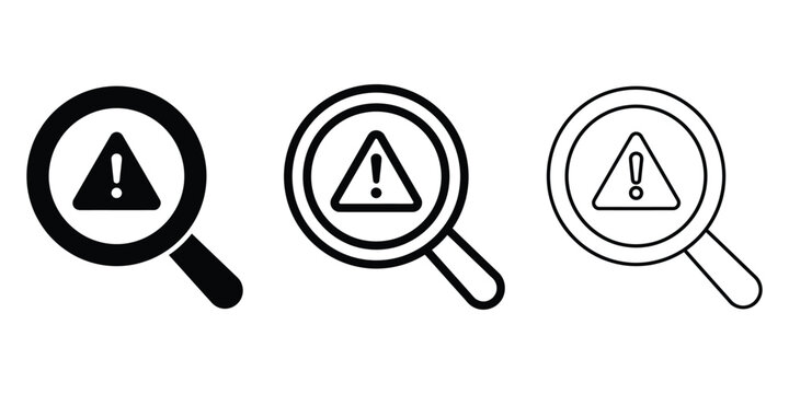 Finding Problem icon silhouette vector outline and line art