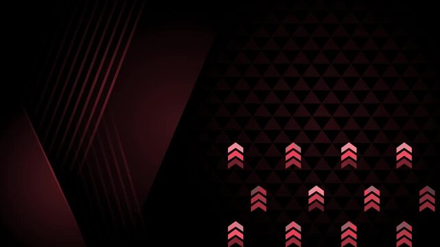 Dark geometric abstract background with diagonal lines and triangle pattern animation