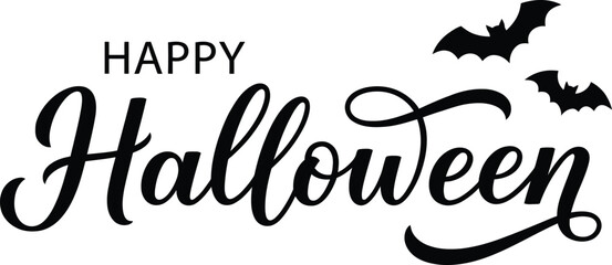 Elegant halloween typography with bats festive holiday greeting design © MSTANWARA