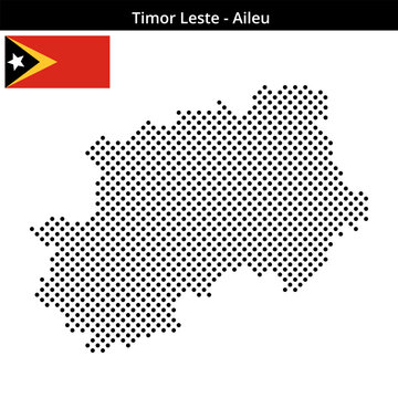 Map of Timor Leste region Aileu in medium sized cross dots