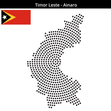 Map of Timor Leste region Ainaro in concentric medium sized dots