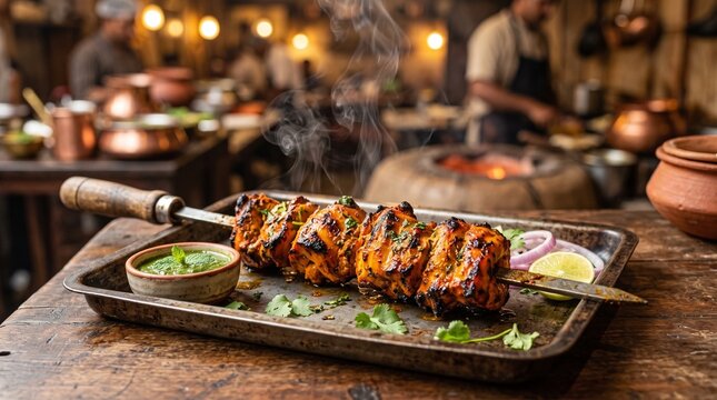 Gastronom&iacute;a india aut&eacute;ntica, ingredientes vibrantes y platos tradicionales con espacio para dise&ntilde;o
