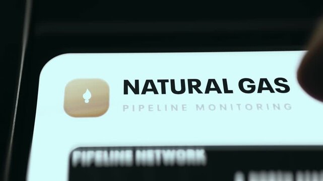 Natural Gas Pipeline Monitoring app title and gas drop logo on a bright header