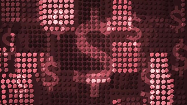 Abstract background of round dots and dollar signs, suggesting money finance and business themes animation