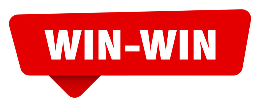 win-win red sticker isolated on transpatent background. win-win sign