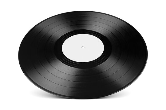LP vinyl record with a blank label isolated on white.