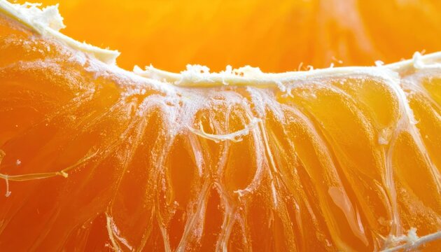 Extreme macro close up of juicy orange fruit texture.