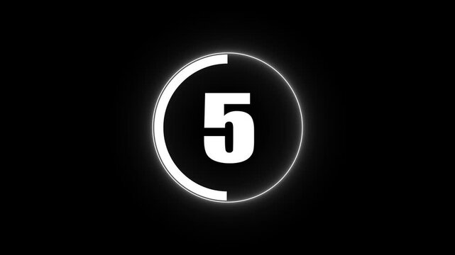 Minimalist countdown timer with circular progress bar overlay for editing and motion clock motion overlay