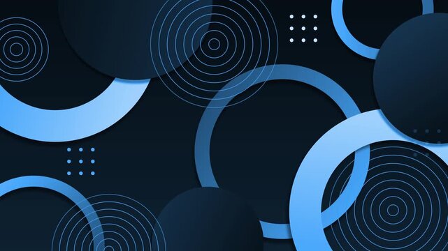 Abstract geometric background overlapping rings and circular gradients animation