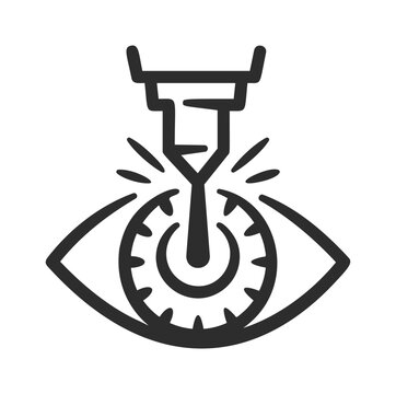 Eye Laser Surgery Ophthalmology Line Icon