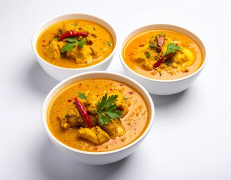Traditional South Indian parotta served with aromatic chicken curry in a white bowl