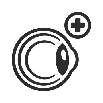 Contact Lens With Plus Sign Line Art