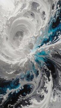 Splash like fractal forms blue and white