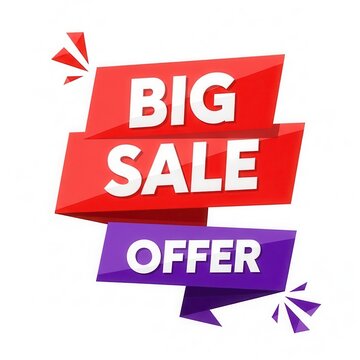 Big sale offer banner with explosion effect