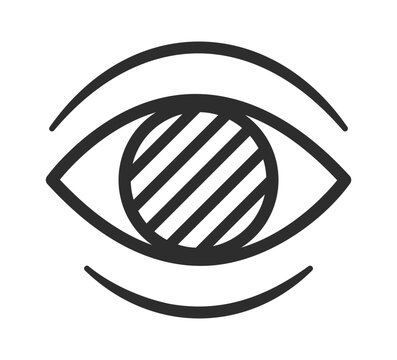 Eye Vision Symbol With Striped Pupil Line Art