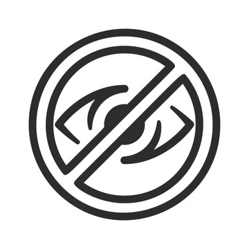Eye Hidden Privacy Prohibited Symbol Line Art