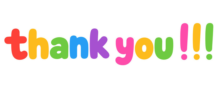 Colorful thank you typography design
