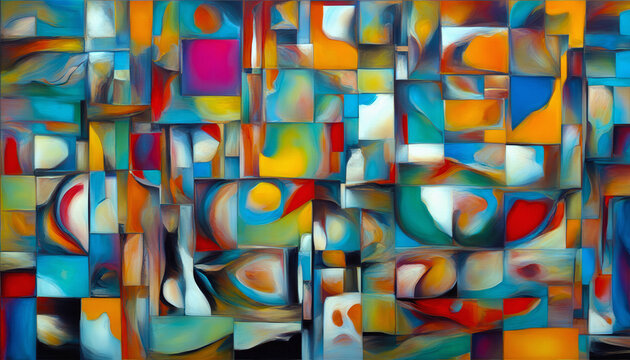 Abstract blocks of various color