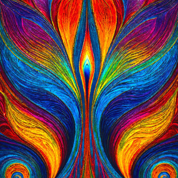 Flower like brightly colored abstract