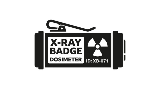 X-Ray Badge Dosimeter Icon Vector - Radiation Safety Measurement Device