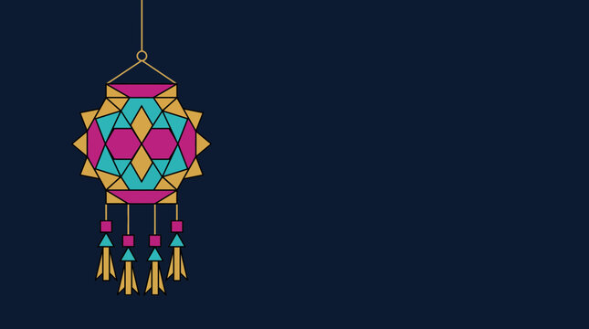 Colorful geometric aakash kandil hanging lantern for diwali festival