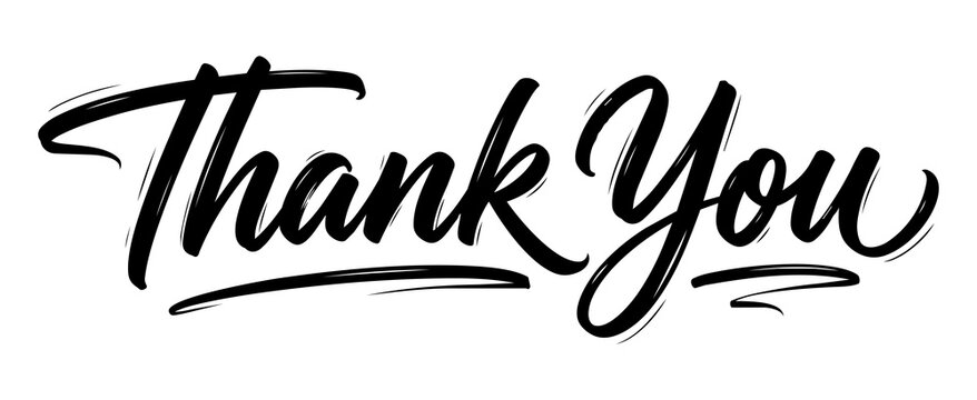 Brushed thank you text design