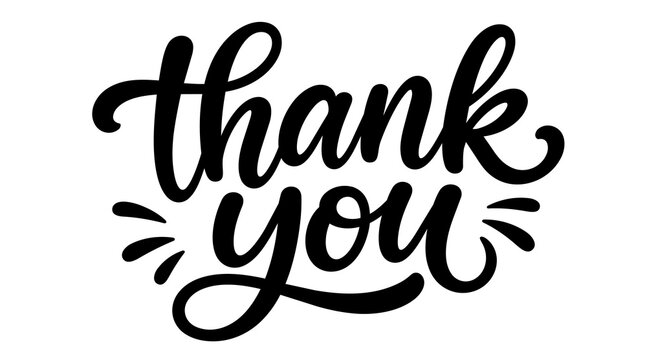 Signature thank you lettering element design