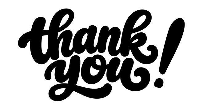 Clean bold signature thank you lettering