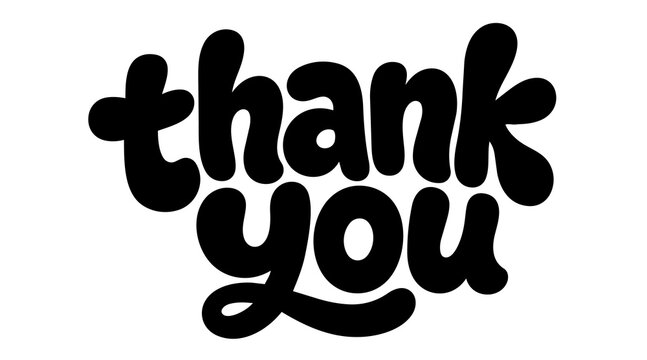 Chunky thank you lettering design