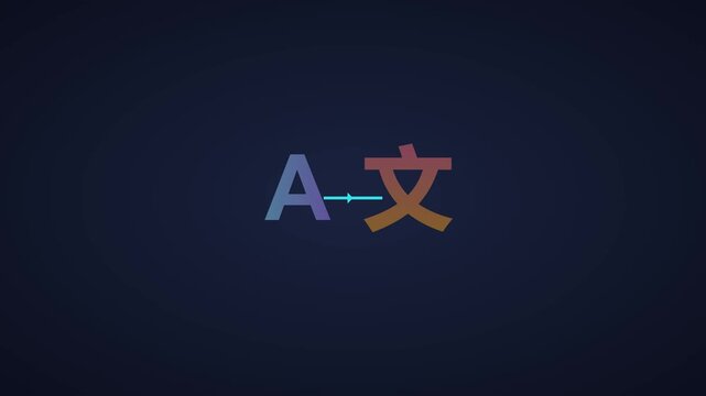 Animated chinese character wen and latin letter a with minimalist line for language learning and education animation 4k