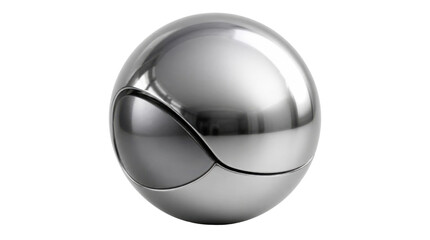 Metallic sphere with curved seam on Transparent Background
