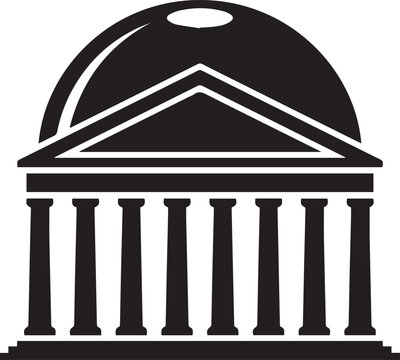 Ancient Roman Pantheon Architecture Vector Icon