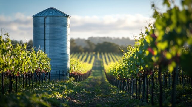 Vineyard scenery silo