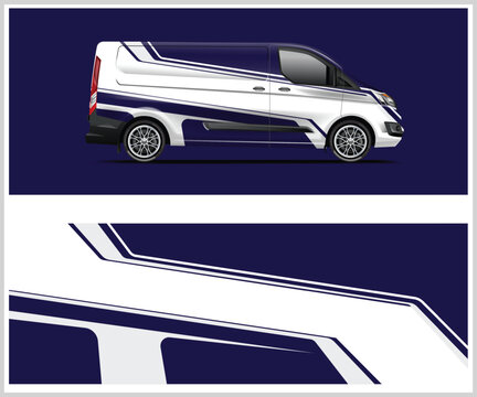 Modern Van Wrap Design with Abstract Stripes