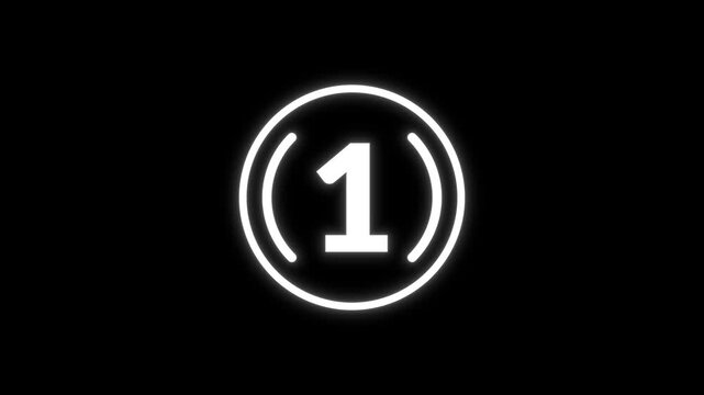 Minimalist Five Second Countdown Graphic Element on Black Background