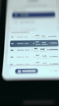 Vertical Pipeline Segment Health List With Attention Status on S3