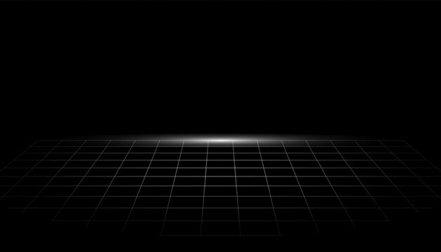 Retro 80s synthwave grid landscape with horizon glow vaporwave aesthetic background