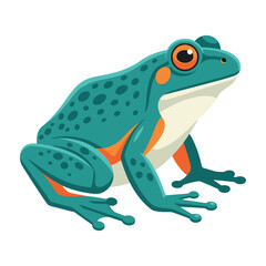 Naklejka premium Vibrant Blue Tree Frog with Bright Orange Accents Isolated on White Background